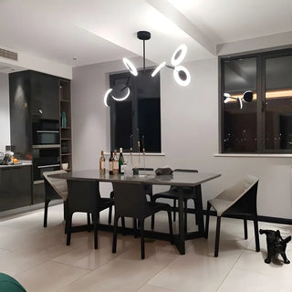 ZOWALA - Postmodern Acrylic Black Metal Round Chandelier Image - 6