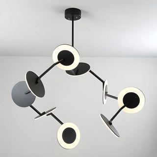 ZOWALA - Postmodern Acrylic Black Metal Round Chandelier Image - 7