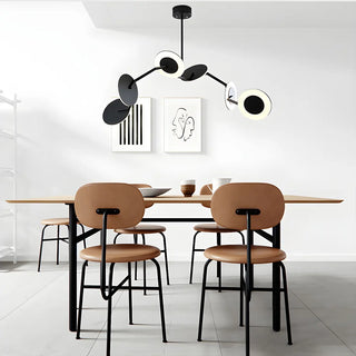 ZOWALA - Postmodern Acrylic Black Metal Round Chandelier Image - 8