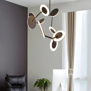 ZOWALA - Postmodern Acrylic Black Metal Round Chandelier Image - 9