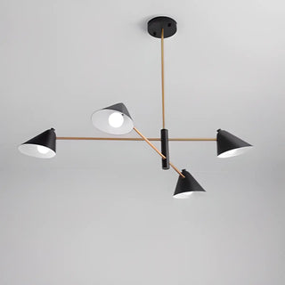 ZOWALA - Postmodern Sputnik Cone Iron Black Living Room Chandelier Image - 4