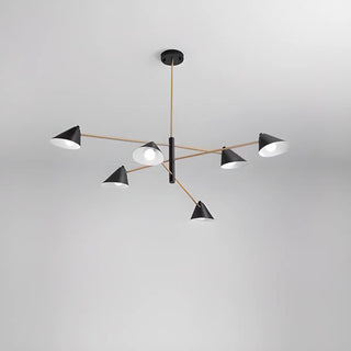 ZOWALA - Postmodern Sputnik Cone Iron Black Living Room Chandelier Image - 5