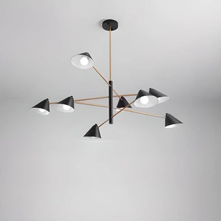 ZOWALA - Postmodern Sputnik Cone Iron Black Living Room Chandelier Image - 6