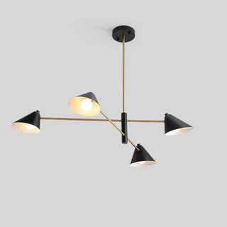 ZOWALA - Postmodern Sputnik Cone Iron Black Living Room Chandelier Image - 7