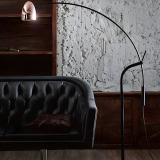 Rose Gold Cone and Arc Metal Base Modern Floor Lamp Zawala Image - 2