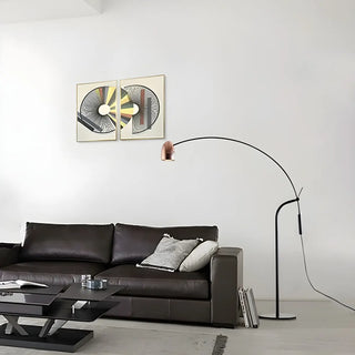 Rose Gold Cone and Arc Metal Base Modern Floor Lamp Zawala Image - 4