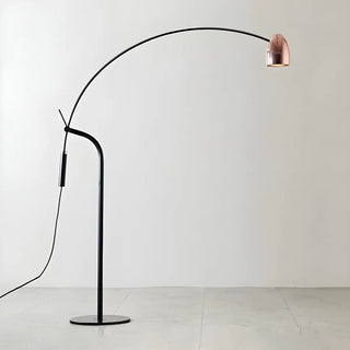 Rose Gold Cone and Arc Metal Base Modern Floor Lamp Zawala Image - 5