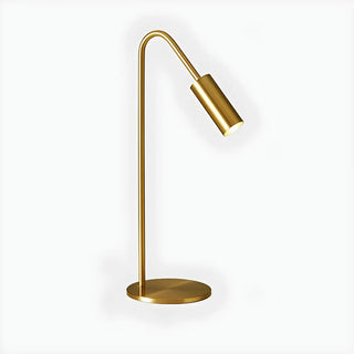 Luxurious Gold Column Shade Round Base Brass Table Lamp Zawala Image - 10