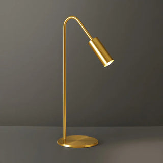 Luxurious Gold Column Shade Round Base Brass Table Lamp Zawala Image - 7