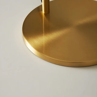 Luxurious Gold Column Shade Round Base Brass Table Lamp Zawala Image - 8