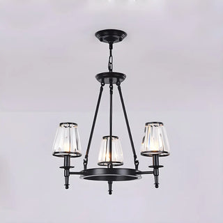 ZOWALA - Wheel Gold Crystal Shade Living Room Chain Chandelier Image - 12