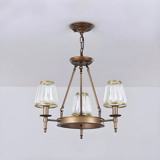 ZOWALA - Wheel Gold Crystal Shade Living Room Chain Chandelier Image - 17
