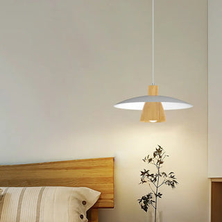 ZOWALA - Scandinavian Cone Iron Bedroom White Pendant Light Image - 1