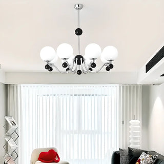 ZOWALA - Black Ball Silver Arm Globe Living Room Chandelier Image - 1