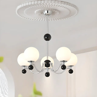 ZOWALA - Black Ball Silver Arm Globe Living Room Chandelier Image - 2