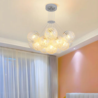 ZOWALA - Water Patterned Glass Living Room Cluster Bubble Chandelier Image - 1