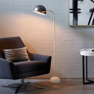 Simple Black Dome Adjustable Metal LED Floor Lamp Zawala Image - 2