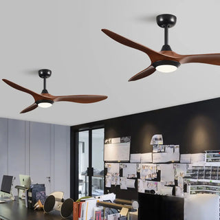 Simple Bedroom 3 Blade Wood Ceiling Fan with Light Zawala Image - 15