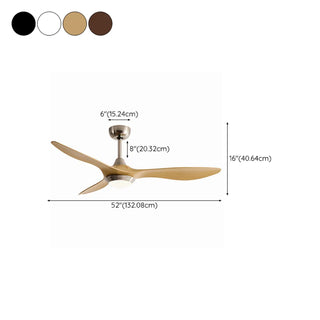 Simple Bedroom 3 Blade Wood Ceiling Fan with Light Zawala #size