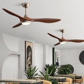 Simple Bedroom 3 Blade Wood Ceiling Fan with Light Zawala Image - 2