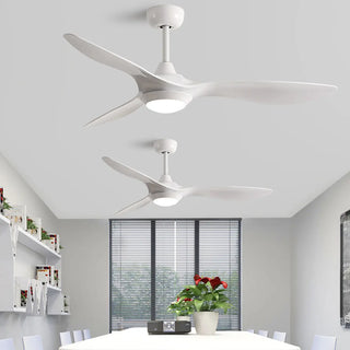 Simple Bedroom 3 Blade Wood Ceiling Fan with Light Zawala Image - 3