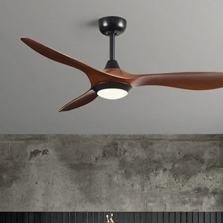 Simple Bedroom 3 Blade Wood Ceiling Fan with Light Zawala Image - 5