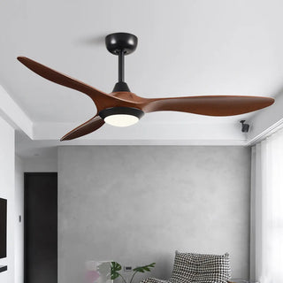 Simple Bedroom 3 Blade Wood Ceiling Fan with Light Zawala Image - 14