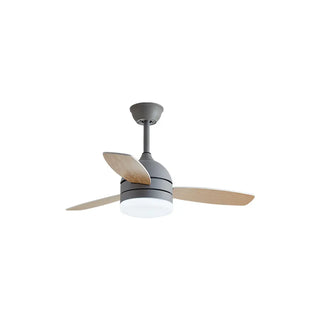 Modern Wooden Blades White Ceiling Fan with LED Light Zawala Image - 12