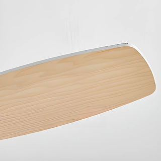 Modern Wooden Blades White Ceiling Fan with LED Light Zawala Image - 18