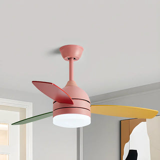 Modern Wooden Blades White Ceiling Fan with LED Light Zawala Image - 20