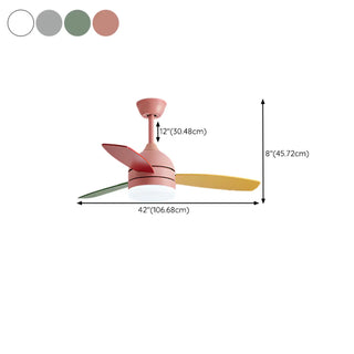 Modern Wooden Blades White Ceiling Fan with LED Light Zawala Image - 26