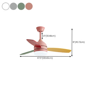 Modern Wooden Blades White Ceiling Fan with LED Light Zawala Image - 27