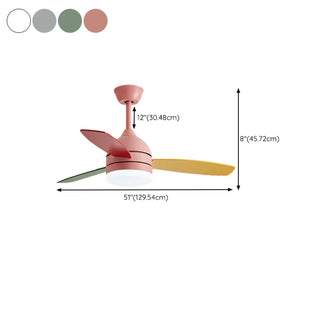 Modern Wooden Blades White Ceiling Fan with LED Light Zawala Image - 28