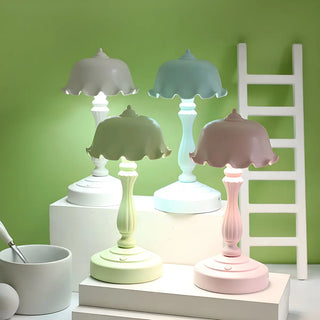 Elegant Simple Flower Resin Bedroom LED Table Lamp Zawala Image - 2