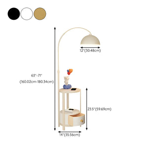 Multifunctional White Dome Floor Lamp with Side Table Zawala Image - 11