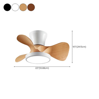 Simple Bedroom 3 Blades Modern LED Ceiling Fan Light Zawala #size