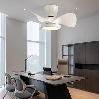 Simple Bedroom 3 Blades Modern LED Ceiling Fan Light Zawala Image - 2