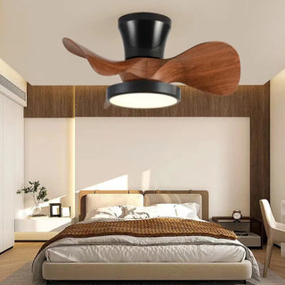 Simple Bedroom 3 Blades Modern LED Ceiling Fan Light Zawala Image - 4