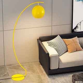 Yellow Arched Modern Globe Metal LED Floor Lamp Zawala Image - 1