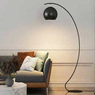 Yellow Arched Modern Globe Metal LED Floor Lamp Zawala Image - 3