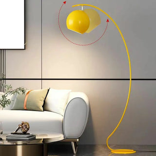 Yellow Arched Modern Globe Metal LED Floor Lamp Zawala Image - 4