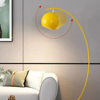 Yellow Arched Modern Globe Metal LED Floor Lamp Zawala Image - 7