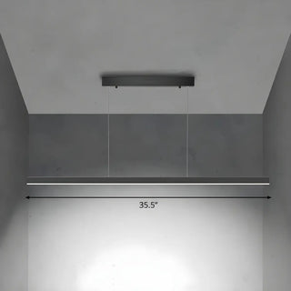 Minimalist Linear Metal Black Large Island Chandelier #size