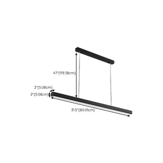 ZOWALA - Simplistic Black Metal Linear Island Light #size