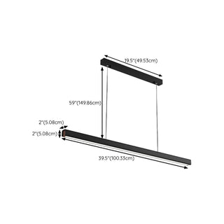 ZOWALA - Simplistic Black Metal Linear Island Light Image - 12