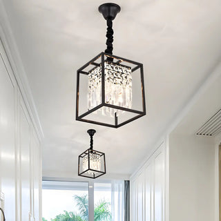 ZOWALA - Small Crystal Black Cube Chandelier Image - 1