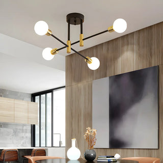 ZOWALA - Sputnik Black Gold Suspension Orb Chandelier Image - 2