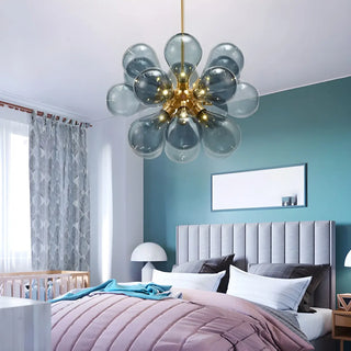 ZOWALA - Sputnik Blue Glass Bubble Chandelier Image - 1