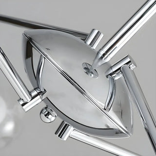 Clear Glass Ball Large Silver Living Room Sputnik Chandelier Image - 2