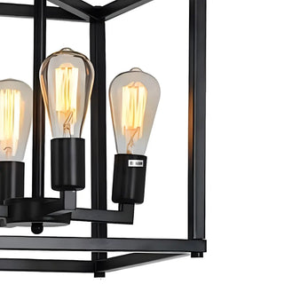 ZOWALA - Square Industrial 4-Light Suspension Chandelier Image - 7